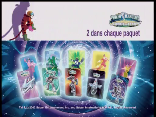 Cartes Frosties Power Rangers la Force du Temps